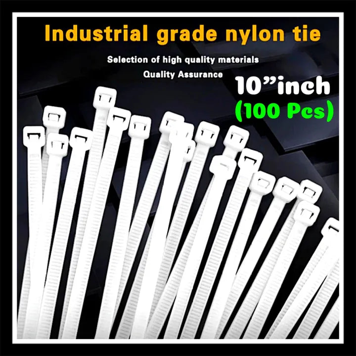 Nylon Cable Tie 100 Pcs Plastic Self Lock Tie Zip Tie Car Wheel Cup Holder / Perfect for Wire Management, DIY, and Automotive Applications