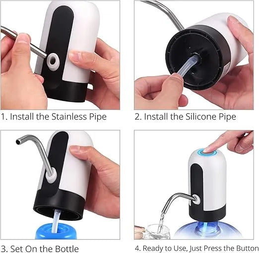 Automatic USB Rechargeable Water Dispenser Pump – Wireless Electric Drinking Water Bottle Pump for 19L Gallon