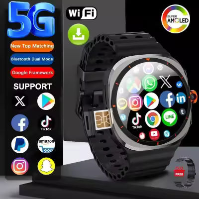 PTA Approved S8 Max Ultra SIM Smart Watch – 1.99" Display, 24 Sports Modes, Bluetooth, Waterproof, Metal Body + Silicone Strap