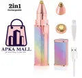 Ap Ka Mall 2-in-1 Electric Eyebrow Trimmer – Painless Facial Hair Remover & Cordless Body Groomer with USB Charger