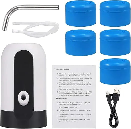 Automatic USB Rechargeable Water Dispenser Pump – Wireless Electric Drinking Water Bottle Pump for 19L Gallon