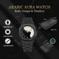 Black Arabic Aura Men’s Watch – Premium Stainless Steel Luxury Analog Smart & Sports Wristwatch
