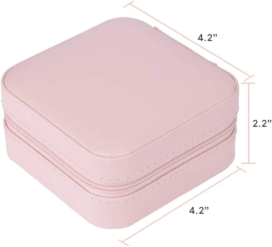 Leather Jewellery Organizer Box with Zipper | Ear Rings