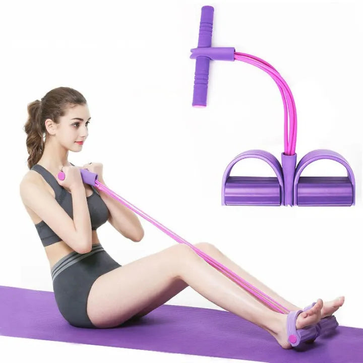 Sasti Choice 4 Tube Tummy Trimmer – Premium Double Spring Resistance Band for Home Workout & Fat Burning