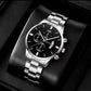 2pcs Luxury Mens Silver gold and black Quartz Watch With Stainless Steel Bracelet Men Fashion Business Casual Watch (Random Dial)