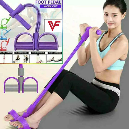 Sasti Choice 4 Tube Tummy Trimmer – Premium Double Spring Resistance Band for Home Workout & Fat Burning