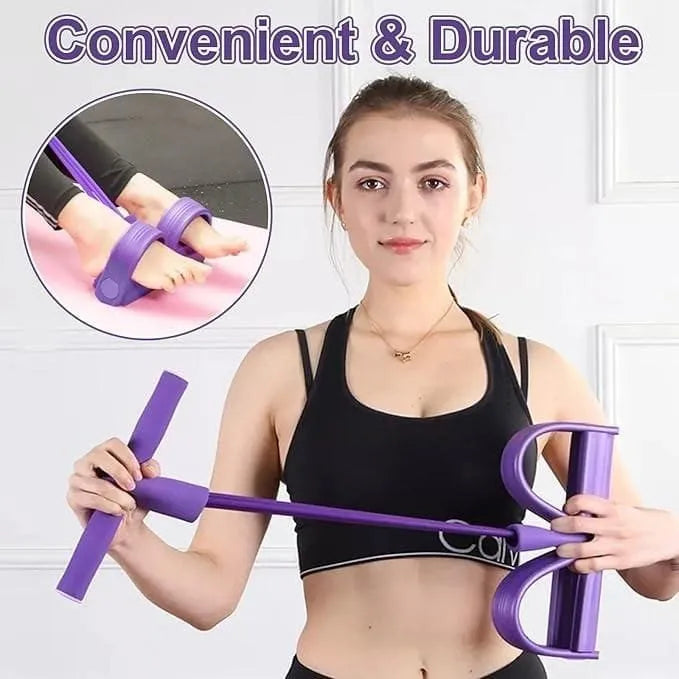 Sasti Choice 4 Tube Tummy Trimmer – Premium Double Spring Resistance Band for Home Workout & Fat Burning