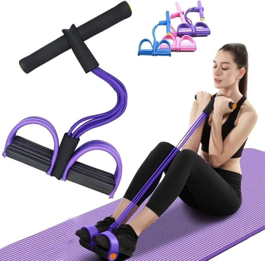 Sasti Choice 4 Tube Tummy Trimmer – Premium Double Spring Resistance Band for Home Workout & Fat Burning