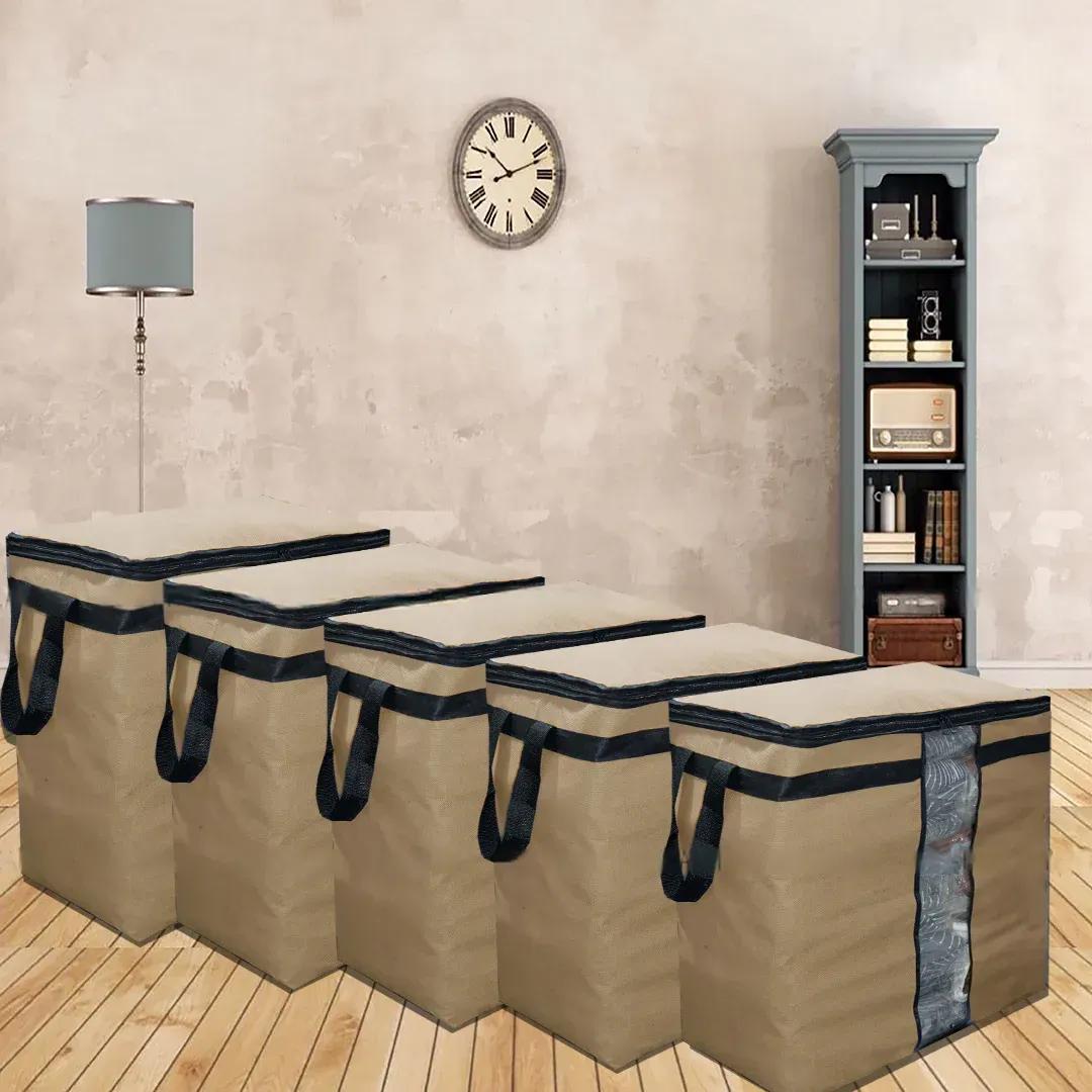 storage Bag With Zipper pack of 3-Improved Quality LARGE Storage Bags FOR SHIRTS CLOTHS AND BLANCKETS DOUBLE ZIPPER Organizer