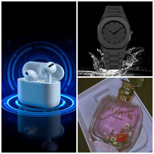 🎧 Earbuds ⌚ Aura Watch 🌸 J. Bloom Perfume